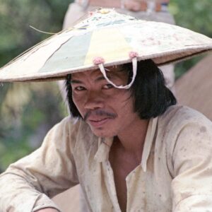 Dajak man with pan hat